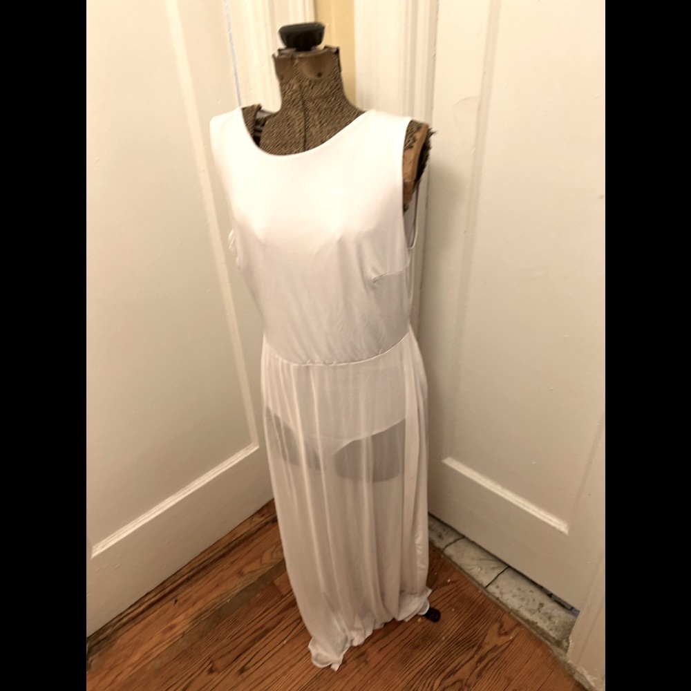 White Bodysuit Maxi Dress